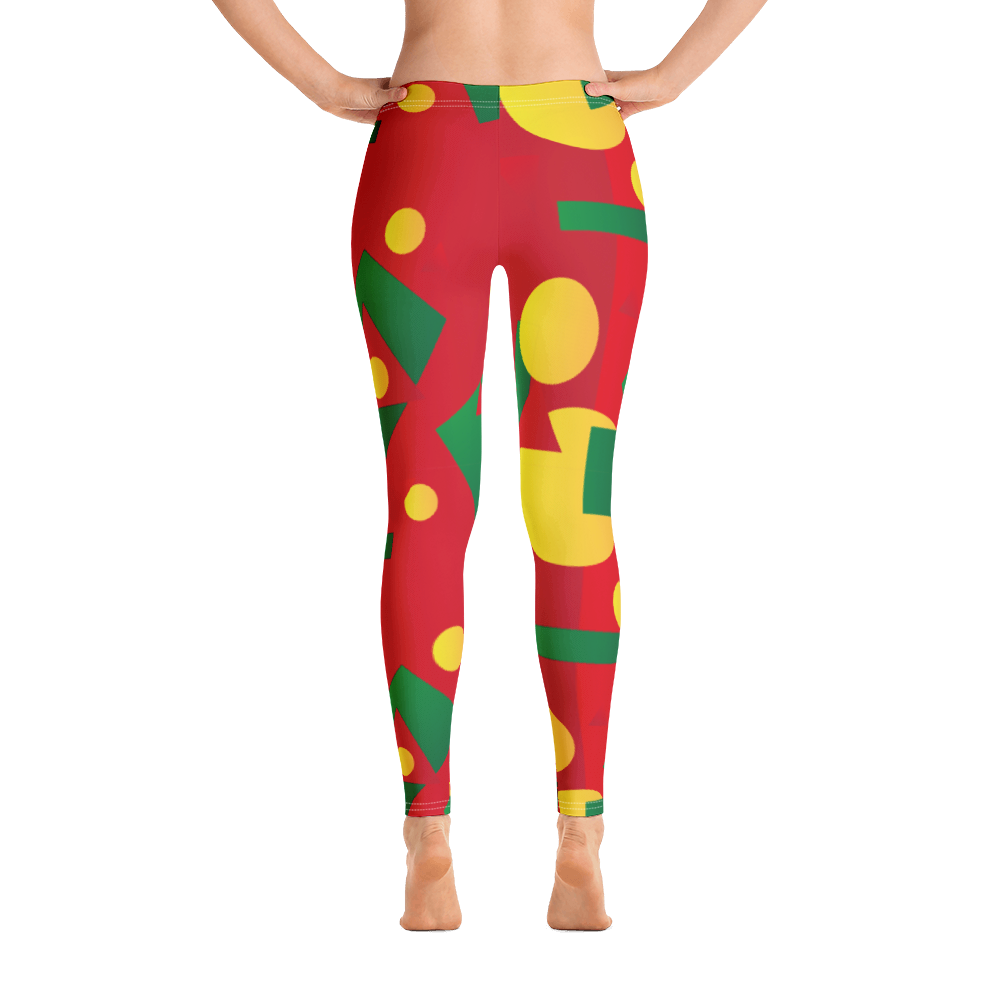 Geometric Pattern – Red and Colored – Leggings
