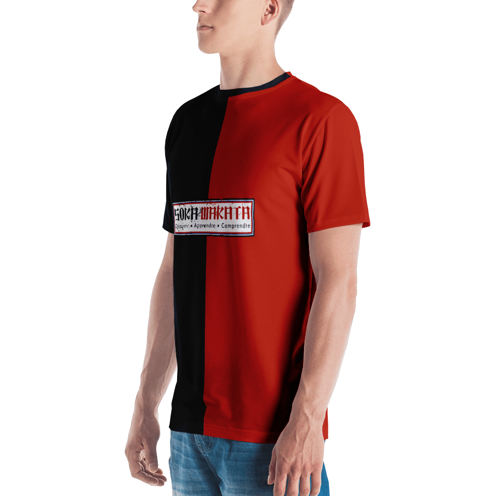 Soka Wakata’s Vertical Stripes – With Text Logo – Men’s T-shirt