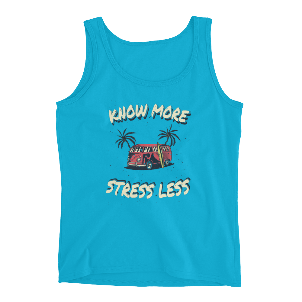 Know More, Stress Less – Dark – Ladies’ Tank
