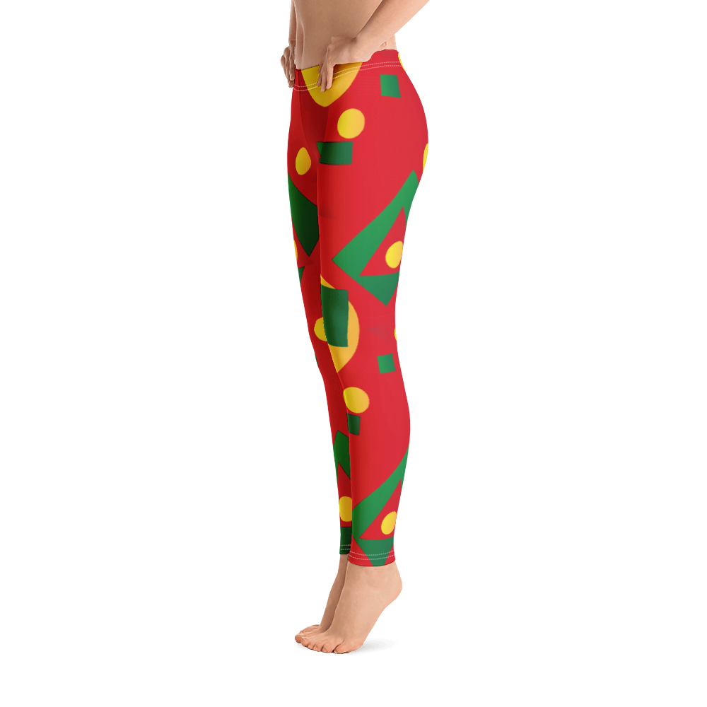 Geometric Pattern – Red and Colored – Leggings