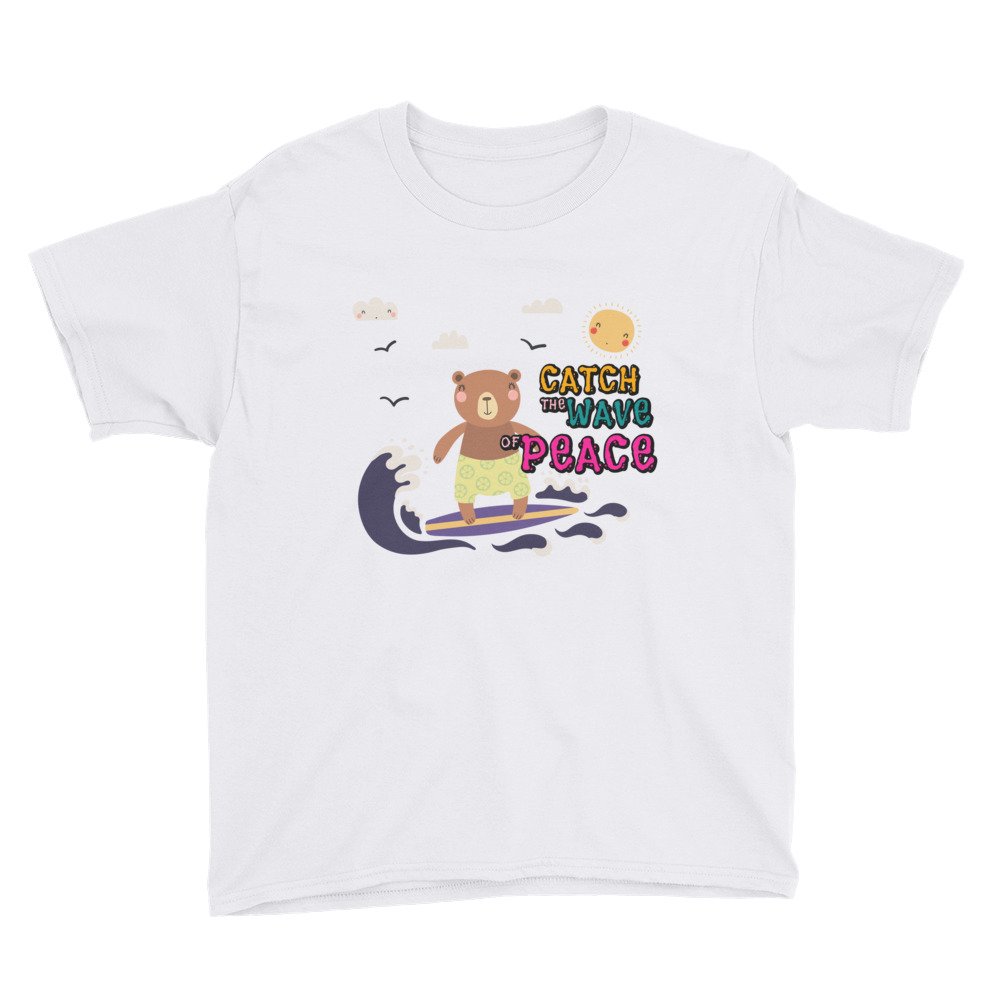 Catch The Waves Of Peace – Youth Short Sleeve T-Shirt