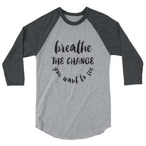 Breathe The Change – Light & Black – 3/4 sleeve raglan shirt